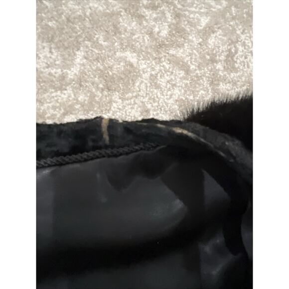 Vintage 1940's-50's Black Persian Lamb Fur Coat With Mink Collar /Size Medium - Picture 13 of 16